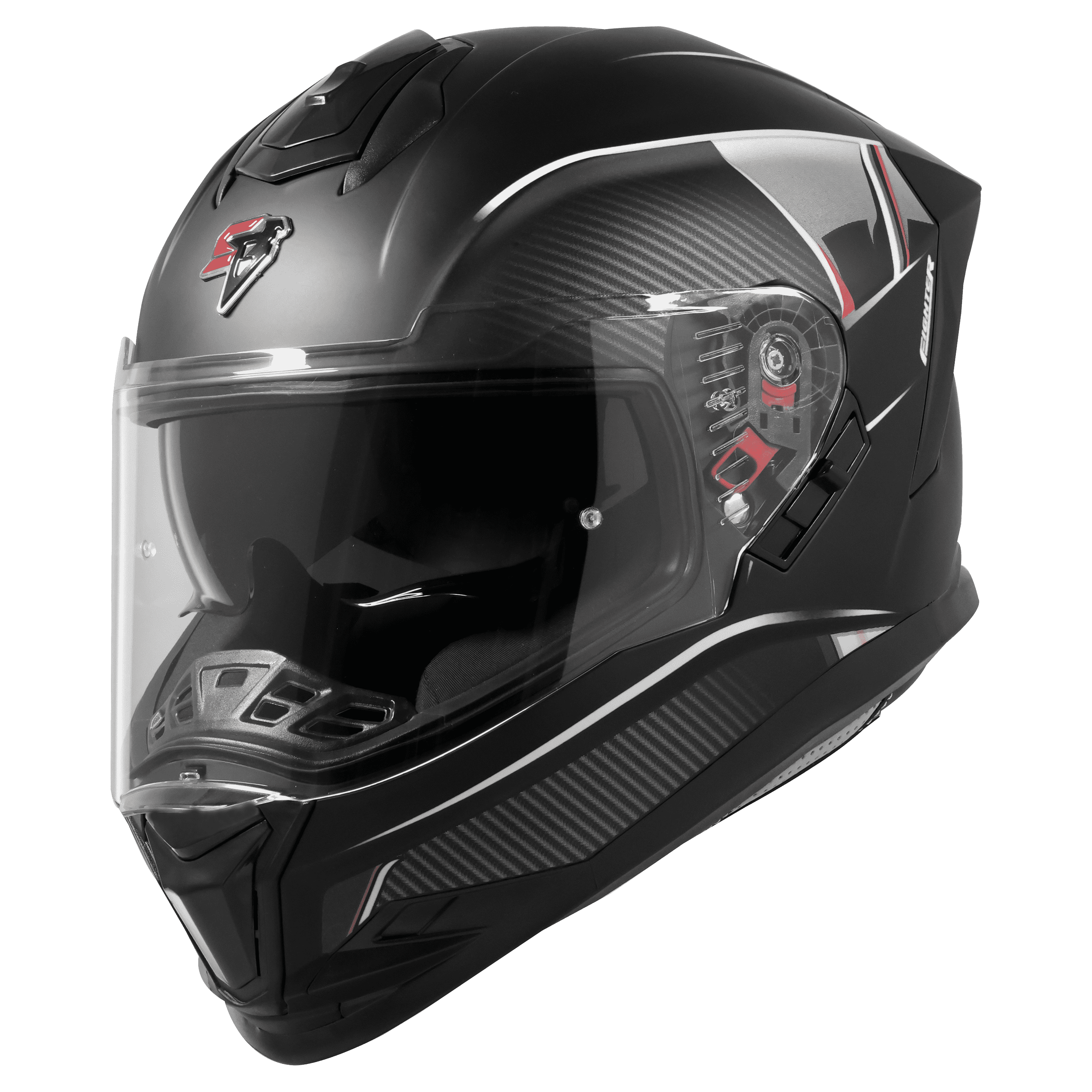 SBH-57 ISS FIGHTER F1 GLOSSY BLACK WITH WHITE